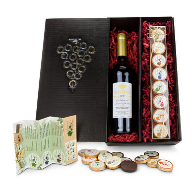 Rotwein und Schokotaler-Set