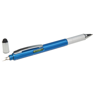 6 in 1 Touch-Kugelschreiber, blaue Mine, blau-metallic 6 in 1 Touch-Kugelschreiber, blaue Mine, blau-metallic