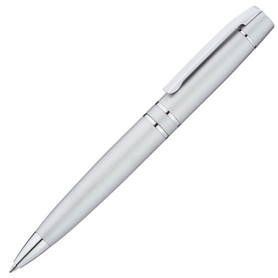 uma® Metall-Drehkugelschreiber VIP, blaue Mine, silber-matt