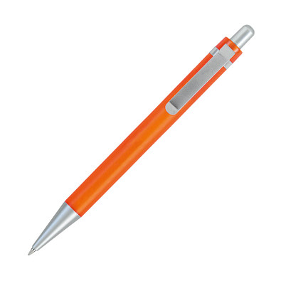Druckkugelschreiber Den Haag, blaue Mine, orange-gefrostet