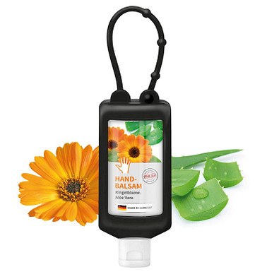 Handbalsam Ringelblume, inkl. Druck auf Body Label, Bumper 50 ml, schwarz