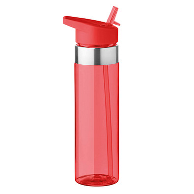 Trinkflasche Trend, 650 ml, rot/transparent