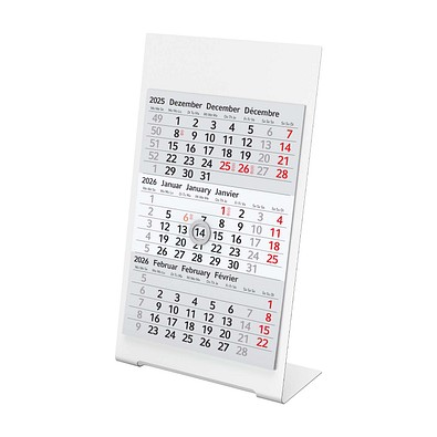 Geiger-Notes 3-Monats-Tischkalender aus Metall 2026/2027, weiß