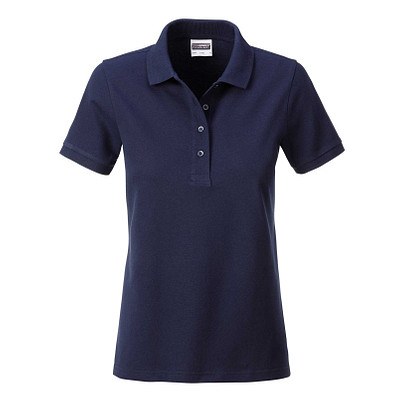 JAMES & NICHOLSON Damen Poloshirt Basic Bio BW, dunkelblau, XXL