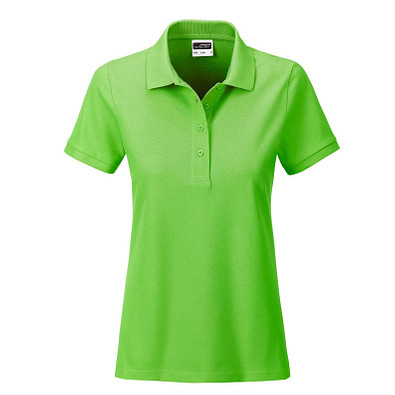 JAMES & NICHOLSON Damen Poloshirt Basic Bio BW, hellgrün, L