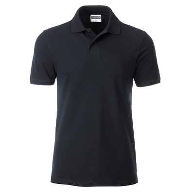 JAMES & NICHOLSON Herren Poloshirt Basic Bio BW, schwarz, S