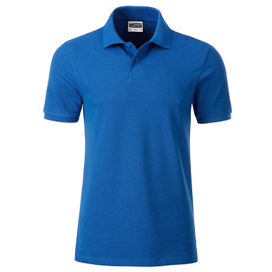 JAMES & NICHOLSON Herren Poloshirt Basic Bio BW, blau, S