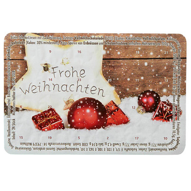 Kleinster (Advents-) Kalender der Welt, Schokolinsen, inkl. Standardmotiv Frohe Weihnachten Kleinster (Advents-) Kalender der Welt, Schokolinsen, inkl. Standardmotiv Frohe Weihnachten