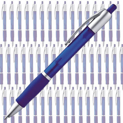 Werbe-Set: 600 Kugelschreiber Trinidad, inkl. Druck, blaue Mine, blau/silber Werbe-Set: 600 Kugelschreiber Trinidad, inkl. Druck, blaue Mine, blau/silber