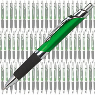 300 Kugelschreiber Bregenz im Werbe-Set, inkl. Druck, blaue Mine, grün/metallic 300 Kugelschreiber Bregenz im Werbe-Set, inkl. Druck, blaue Mine, grün/metallic