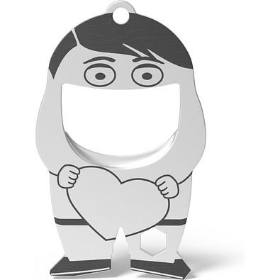 FLASCHENÖFFNER fred heart, silber