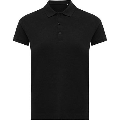 Iqoniq Yosemite Damen Piqué-Poloshirt aus rec. Baumwolle, schwarz, XL