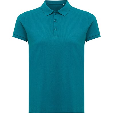 Iqoniq Yosemite Damen Piqué-Poloshirt aus rec. Baumwolle, verdigris, XL
