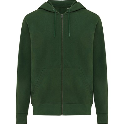 Iqoniq Abisko Zip-Kapuzenpullover aus recycelter Baumwolle, forest green, XXS