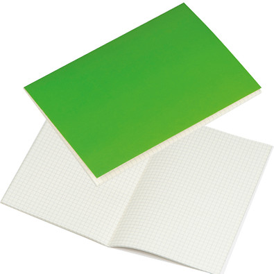 A5 Notizbuch mit karierten Blättern, grün