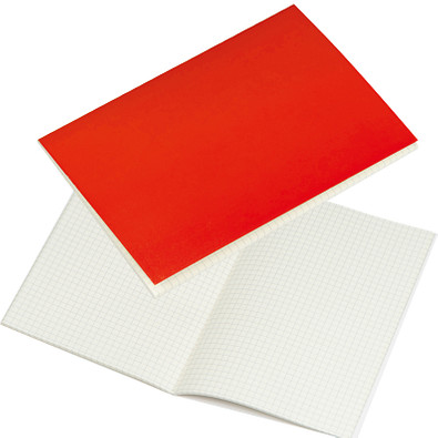 A5 Notizbuch mit karierten Blättern, rot
