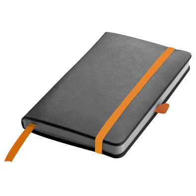 Notizbuch Retro, DIN A6, liniert, schwarz/orange