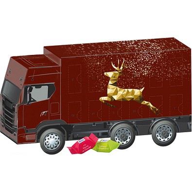 Adventskalender LKW, Ritter SPORT Schokowürfel, Rentier, Gold
