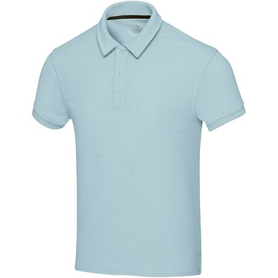 Akoya Poloshirt aus GRS-recyceltem Frottee Unisex, Cloud Blue, M