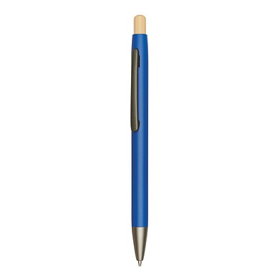 Aluminium-Kugelschreiber BAMBOO PUSHER,blau