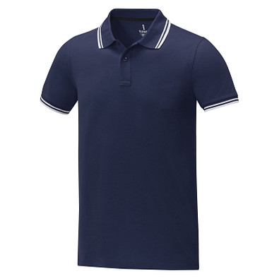 Amarago Polo mit abgesetztem Rand für Herren, navy, S