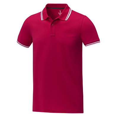 Amarago Polo mit abgesetztem Rand für Herren, rot, L