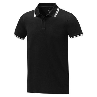 Amarago Polo mit abgesetztem Rand für Herren, schwarz, XS