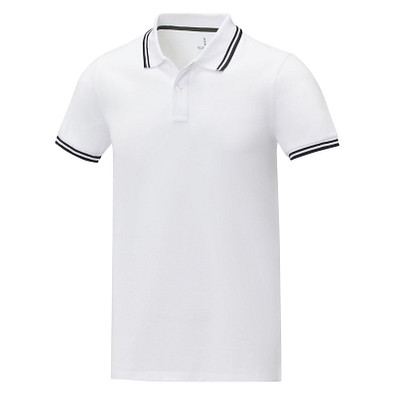 Amarago Polo mit abgesetztem Rand für Herren, weiss, L