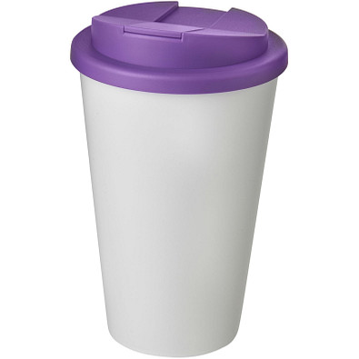 Americano® 350 ml Isolierbecher mit auslaufsicherem Schraubverschluss, weiß/lila