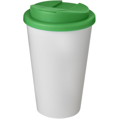 Americano® 350 ml Isolierbecher mit auslaufsicherem Schraubverschluss, weiß/grün