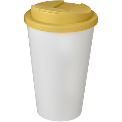 Americano® 350 ml Isolierbecher mit auslaufsicherem Schraubverschluss, weiß/gelb