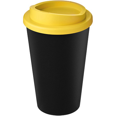 Americano Eco recycelter Becher, 350 ml, schwarz/gelb