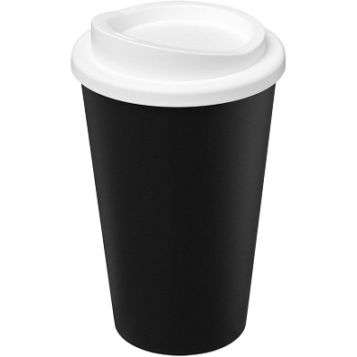 Americano Eco recycelter Becher, 350 ml, schwarz/weiss