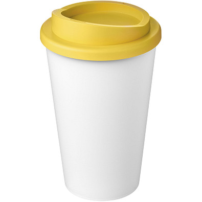 Americano® Eco 350 ml recycelter Becher, weiß/gelb