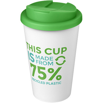 Americano® Eco 350 ml recycelter Becher mit auslaufsicherem Deckel, grün