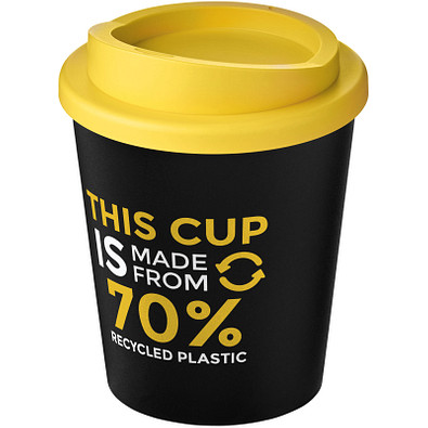 Americano® Espresso Eco 250 ml recycelter Isolierbecher, schwarz/gelb