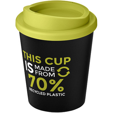 Americano® Espresso Eco 250 ml recycelter Isolierbecher, schwarz/limone