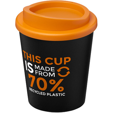 Americano® Espresso Eco 250 ml recycelter Isolierbecher, schwarz/orange