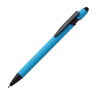 PENKO® Metall-Touch-Kugelschreiber Anacapa-Black, hellblau