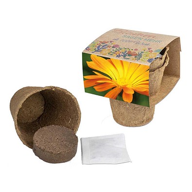 Anzucht-Set mit Samen, Ringelblume, 1-seit. Druck