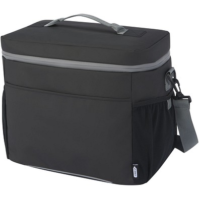 Aqua wasserabweisende Kühltasche für 20 Dosen aus GRS Recyclingmaterial 22 L, schwarz