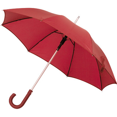 Automatik-Regenschirm aus Polyester mit Alugestänge, rot