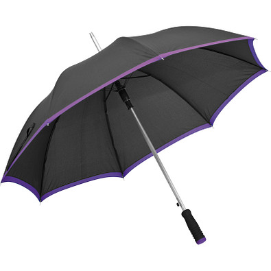 Automatik-Regenschirm Border, schwarz/lila