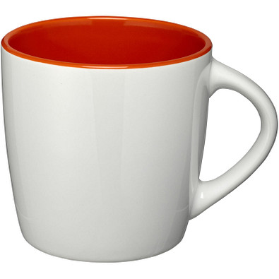 Keramiktasse Aztec, 340 ml, weiß/orange