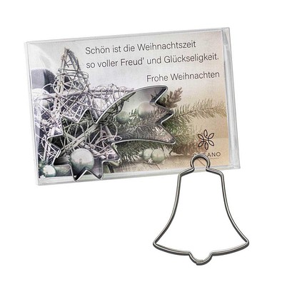 Backförmchen in der Box, Winter, Glocke, 2-seit. Druck