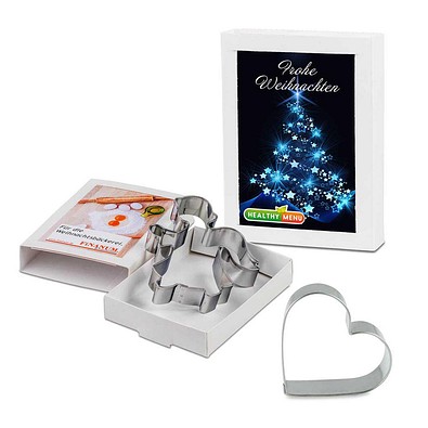 Backförmchen in Slide-Box, Xmas, Herz, 1-seit. Druck