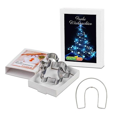 Backförmchen in Slide-Box, Xmas, Hufeisen, 1-seit. Druck