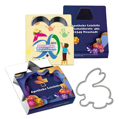 Backförmchen Single-Pack, Ostern, Hase 2, 2-seit. Druck