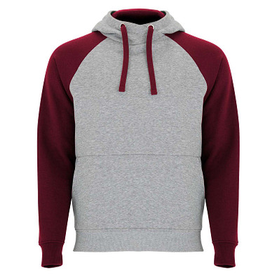 Badet zweifarbiger Kapuzenpullover für Kinder, heather grau / Garnet, 5/6