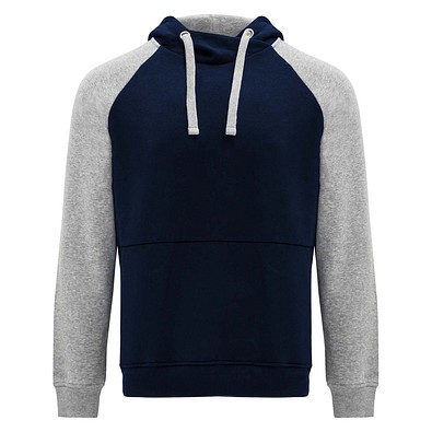 Badet zweifarbiger Kapuzenpullover für Kinder, Navy Blue / heather grau, 11/12